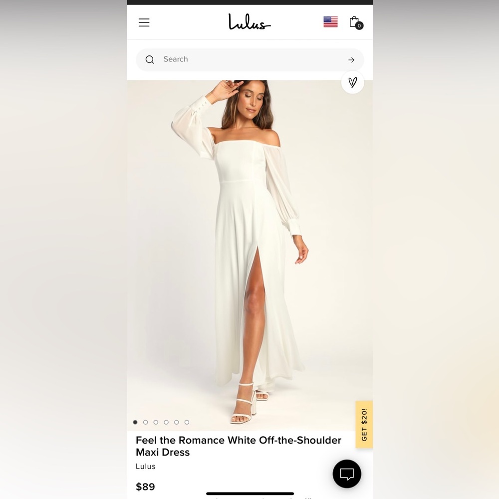 NWT Lulus Feel the romance off the shoulder dress